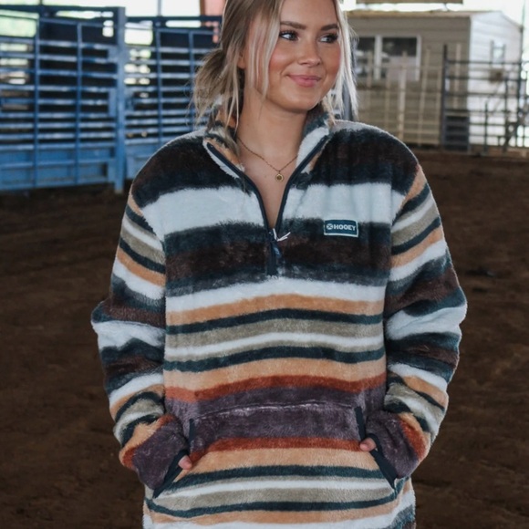 Hooey Fleece Striped Pattern Womens Size Medium - Picture 1 of 9